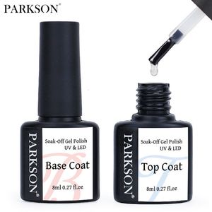 Vernis à ongles Parkson No Wipe Top Base Coat Nail Gel Polish Design Enhancer Vernis Semi Permanent Soak Off UV LED Nail Art Tool 230923