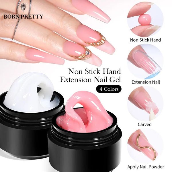 Esmalte de uñas bonito 15 ml de mano no hand extensión sólida gel de uñas transparente de extensión rosa desnuda gel gel de gel de diamantes de imitación fácil de operar 231024