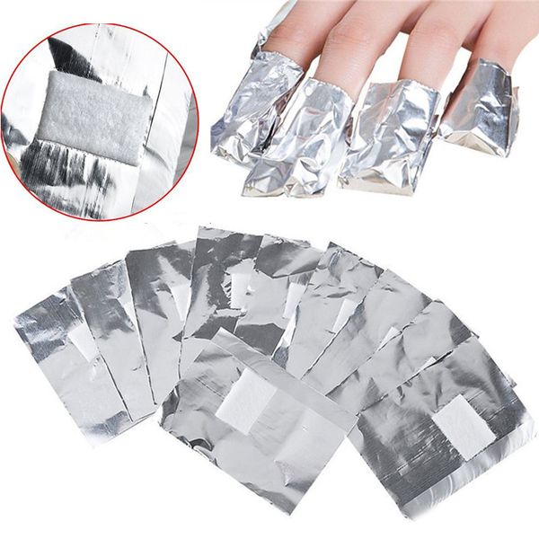 Removedor de esmalte de uñas, juego de 100 Uds. De papel de aluminio para decoración de uñas, limpiador de eliminación de esmaltes de Gel acrílico, removedores de envolturas, herramienta de maquillaje