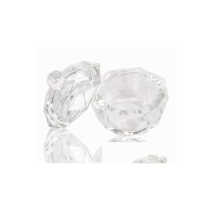 Removedor de esmalte de uñas Cristal acrílico Dappen Dish Bowl Taza con tapa Líquido Brillo Polvo Caviar Art Tool Ronda Kd1 Drop Deliver Dhcgz