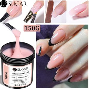 Nagellak UR SUGAR 150g Roze Jelly Melkachtig Wit Quick Extension Gel Camouflage Vinger Franse harde gel UV LED Gel Nail Art Design Manicure 231123