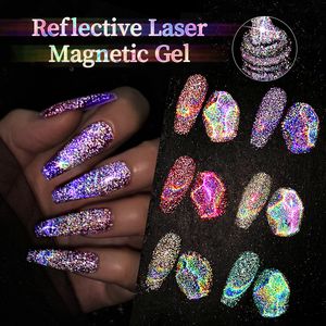 Nagellak UR SUIKER 75ml Reflecterende Laser Magnetische Gel Glitter Semipermanente Vernis Soak Off UV Gel voor Manicure Holo Nail Design 230706