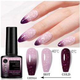 Vernis à ongles UR SUGAR 75ml Gel thermique hiver neige paillettes couleur changeante flocons de neige tremper UV vernis d'art semi-permanent 231020