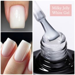Nagellak UR SUIKER 7 ml Glazen Fles Milky Jelly Witte Gel Nagellak Witte Kleur UV Led Gel Vernis voor Manicure Nail Art Base Top 230706