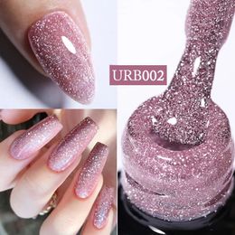 Esmalte de uñas Azúcar UR 7 ml Brillo reflectante Base de goma Gel Botella de vidrio Lentejuelas brillantes Soak Off UV para manicura 231020