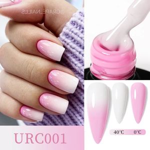 Vernis à ongles UR SUGAR 7 ml Gel thermique vernis à ongles rose blanc 3 couches changement de couleur Semi Permanent vernis à tremper manucure bouteille en verre 231016