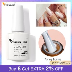 Nail Polish Venalisa VIP3 Gel Nail Polish 7.5ml Bunny Color Glitter Gel Lacquer Soak Off UV LED Semi Permanent Beauty Nail Gel Varnish 230923