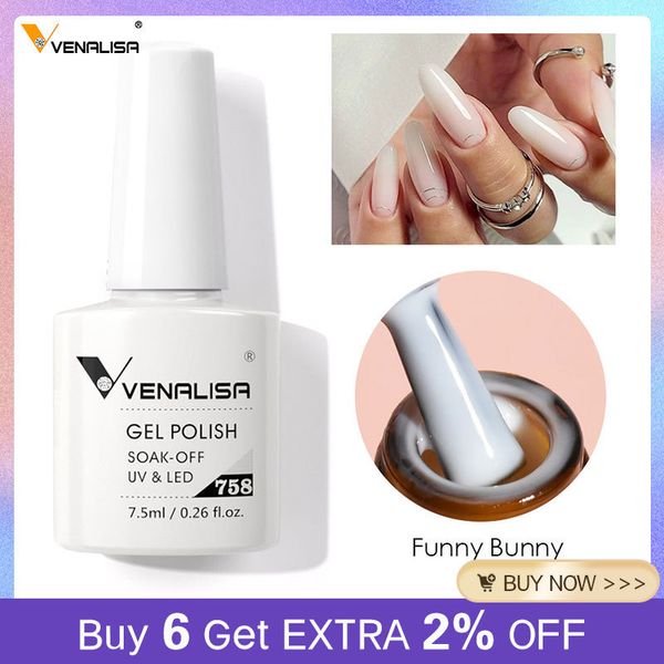 Vernis à ongles Venalisa VIP3 Gel vernis à ongles 7.5 ml lapin couleur paillettes Gel laque tremper UV LED Semi Permanent beauté vernis à ongles Gel 230923