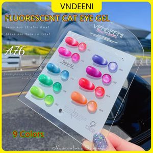 Nagellak Vendeeni 9 ColorsSet Fluorescerende Cat Eye Gel Semi Permanente 3D Magic UV LED Losweken Vernis 231012