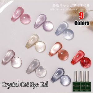 Uñas postizas Vendeeni 9D Crystal Cat Eye Gel Holográfico UV Soak Off Laca Barniz híbrido magnético para manicura 9 Color 230425