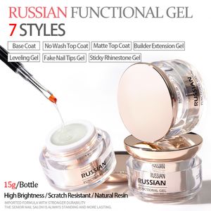 Russian Leveling Functional Gel Nail Polish Base Coat, Non-Stick Powder Matte Top Coat, Solid Nail Tip Gel Reinforced Gel