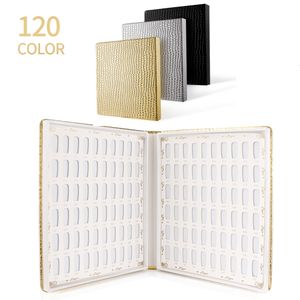 Nail Practice Display 120 colores Cubierta de cuero Nail Art Display Book Gel Polish Display Chart Nail Tips Color Showing Shelf Nail Practice Color Card 230619