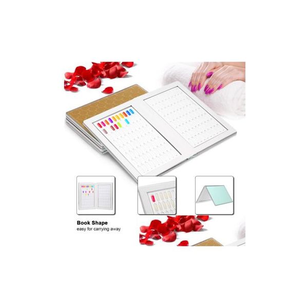 Nail Practice Display 160 Libro de colores con 240 piezas Consejos falsos para Diy Polish Uv Gel Card Board Salon Tools Drop Delivery Health Beaut Dhe9Z