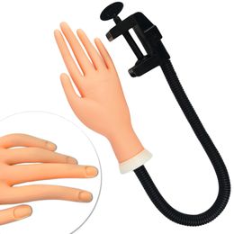 Nageloefening display 1 stks nail art nep hand flexibel zacht verstelbare plastic vinger oefenen prothetisch model manicure training display tool lynd275 230325