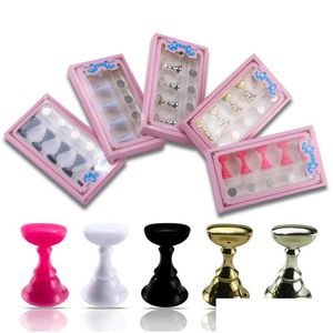 Affichage de la pratique des ongles 1set support magnétique support cristal acrylique montrant étagère ongles arts outil art accessoires livraison directe santé beaut dhkiq