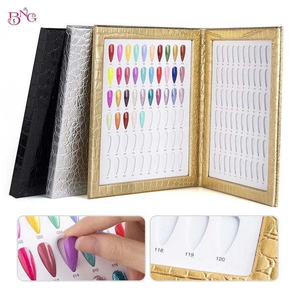 Présentoir de pratique des ongles BNG 120 couleurs Carte de livre d'affichage de vernis à ongles gel avec 240 conseils Échantillons de couleurs des ongles Carte de pratique des ongles Tableau de conception 231030