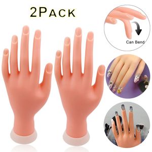 Nageloefening display flexibele nail art practice hand beweegbare siliconen zacht plastic flectionele trainer model vals training hand nagel manicure tools 230325