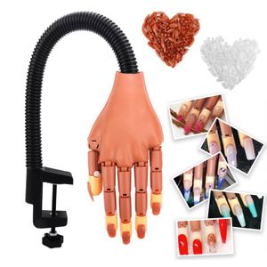 Nail Practice Display Nail Hands Practice Nail Art Ajustable Training Hand Display Tool Flexible Soft Manicure Hand Nail Supplies para profesionales 230310