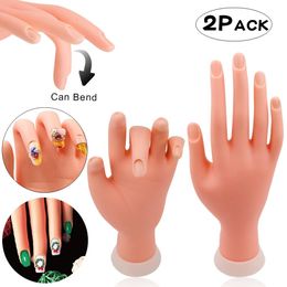 Nail Practice Display Nail Practice Hand Flexible Mobile Silicone Soft Plastic Flectional Trainer Nail Model False Hand Manucure Tool For Trainin 230325