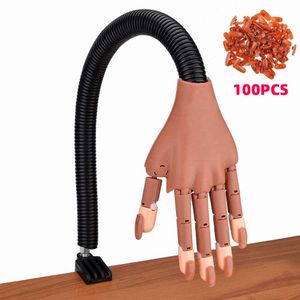 Nail Practice Display Practice Hand For Acrylic Nails Adjustable Flexible Nail Practice Hands Training Movable Nail Manicure Hand With 100 Nail Tips 230428