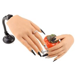 Affichage pratique des ongles Silicone fausses mains avec support Art main peut insérer un faux autocollant et des outils de bijoux 220922