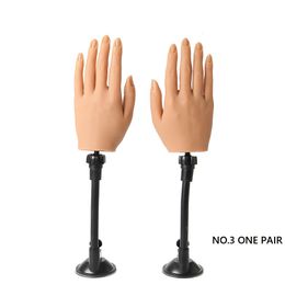 Practice de uñas Pantalla de silicona Mano para uñas acrílicas con clip Modelo de mano de entrenamiento falso 230310