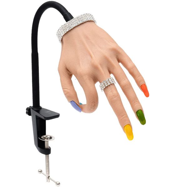 Présentoir de pratique des ongles, main de pratique en Silicone pour ongles en acrylique, manucure professionnelle, entraînement des ongles, modèle 231122