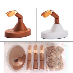 Nail Practice Finger Model met Bottom Base 100st False Nails 3 stks Training Hand Wholesale Manicure Tools for Beauty Salon