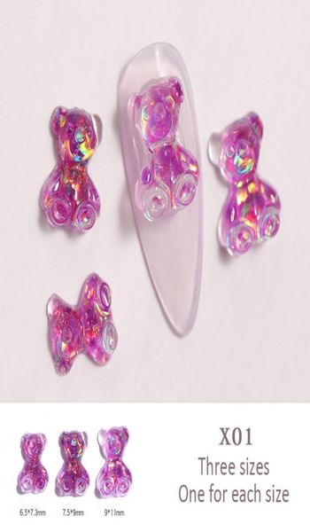 Productos para uñas, diseños de osos completos, diamantes de imitación para uñas, mezcla de Mini piedras, abalorio 3D, Material de resina, accesorios de joyería para manicura para Nai1416111
