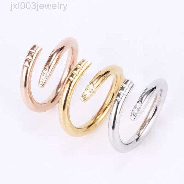 Bague à ongles Designer Band Nail Rings Love Ring Designer Bijoux Titane Acier Or Rose Argent Diamant Cz Taille Mode Classique Simple Mariage Fiançailles Cadeau Chinois