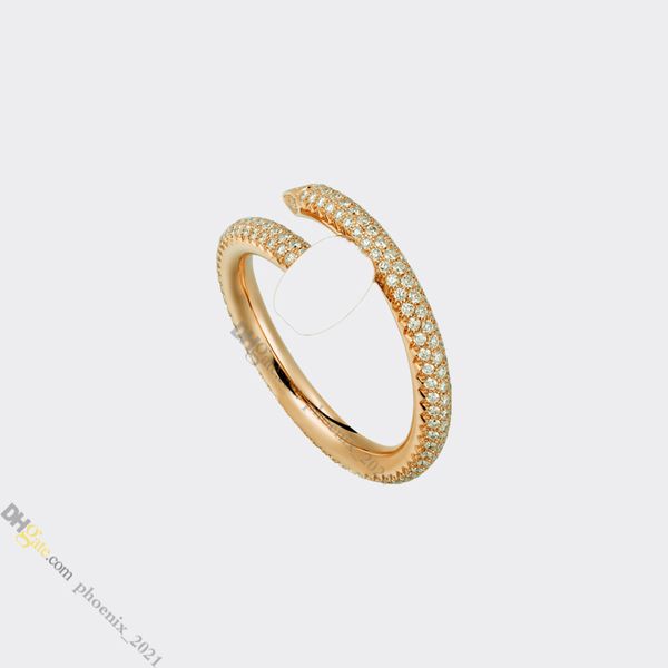 Nagelring Sieradenontwerper voor vrouwen Diamond-Pave Designer Ring Titanium Staal Verguld Nooit vervagen Niet-allergisch, Gouden ring, winkel/21621802