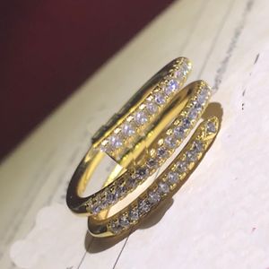 Bague à ongles Designer de bijoux pour femmes Bague de créateur Diamant Sterling Silver S925 Bijoux de luxe Mode Bagues d'amour classiques Cadeau d'anniversaire de la Saint-Valentin avec boîte