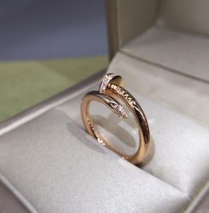 nagelring sieraden ontwerper voor vrouwen designer ring diamanten ring titanium staal vergulde nooit vervagende niet-allergisch, goud/zilver/roségoud;Store/21417581
