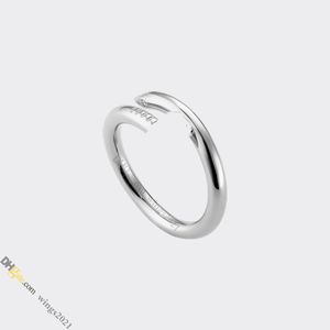 nagelring sieraden ontwerper voor vrouwen designer ring diamantring titanium staal vergulde nooit vervagende niet-allergische, zilveren ring;Store/21417581