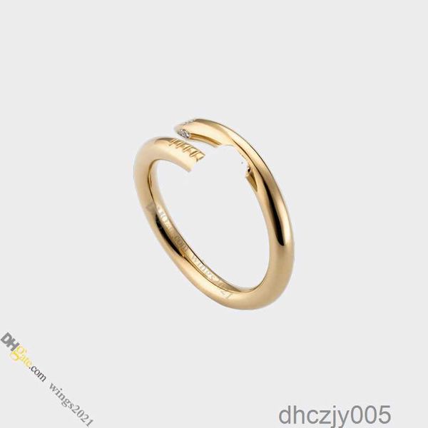 Anillo de uñas Diseñador de joyas para mujer Diamante Titanio Acero Chapado en oro Nunca se desvanece Hipoalérgico Oro/plata/oro rosa; Tienda/21417581 31I5 B95M B95M