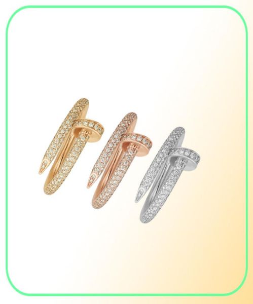 Nail Anneau de luxe Designer Bijoux Star Diamond anneaux pour femmes en alliage en acier en titane Goldplated 2022 Accessoires de mode jamais FAD8014306