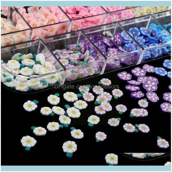 Nail Salon Health Beautynail Art Décorations Coloré Fleur Slice Design Décoration 3D Manucure Gemstone Glitter Fournitures Aessories Sequi