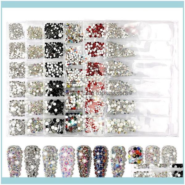 Nail Salon Health Beautynail Art Decoraciones Multi-Size Crystal Manicure Rhinestones Decoración Strass Charms Piedras para diseños 3D Nails