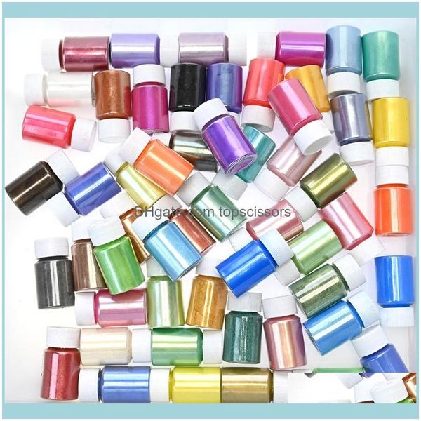 Salon de manucure santé beauté ongles paillettes 1 bouteille brillant perle poudre Art 54 couleurs superfine bricolage nacré Mica résine époxy savon minéral Pigm