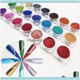 Nagel salon gezondheid schoonheid nagel glitter 21 stcs/set holografische laserpoeder kunst aessories kleurrijke sprankelende fijne stof manicure decoraties