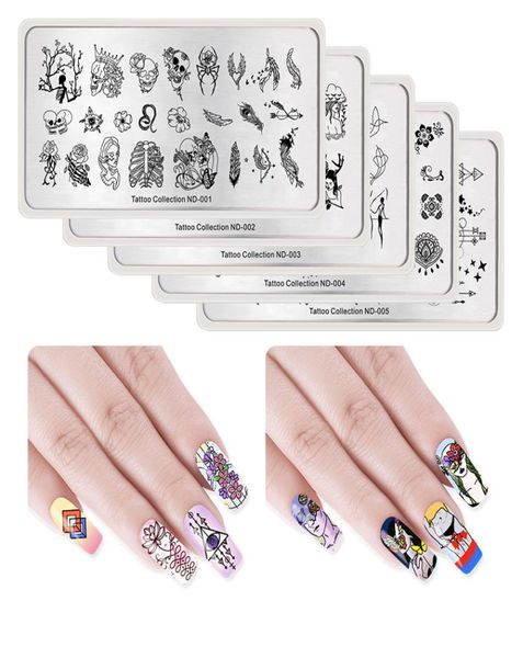 Nail Embouillage de la plaque d'image Typographie Tatouage Nature Animal Nail Art Tamplate SPROCH Nails Tool5072661