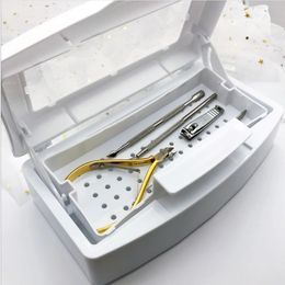 Nail stériliseur Tray Boîte de désinfection Salon Nail Art Nipper Twezers Nail Manucure Equipment Tools Nettoyer Sensizer Send Set Box