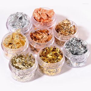 Nagelstickers 1 doos onregelmatige aluminium gouden folies van zilverpapier nagels wraps diy voor marmeren manicure kunstdecoraties