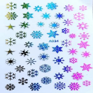 Nagelstickers 1 STKS 3D Kleurrijke Kerst Kerstman Sticker Vlinder Liefde DIY Bloem Elanden Bell Sneeuwvlok Art Decoratie Sticker