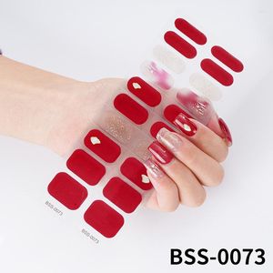 Pegatinas para uñas 20 tiras 3D Semi Cured Gel Sticker Japonés Curado Poterapia Art Supplies Press On Nails