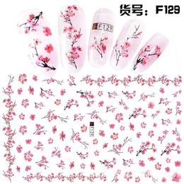 Pegatinas para uñas, Pegatina 3D, deslizador de flores de Sakura, decoración de uñas, envolturas, calcomanías, diseño bonito, adhesivo, puntas de manicura, Pegatina