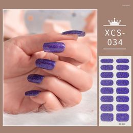 Nagelstickers blauwachtig violet glanzende twinkeling mode minimalistisch ontwerp vrouwen charme manicure decoratie sticker art art
