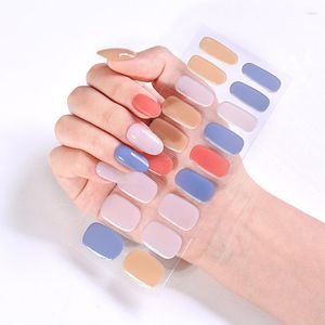 Autocollants pour ongles couleur bonbon 3D feuille Gel semi-durci ensemble pour lampe UV femmes complètes bricolage décorations coréennes