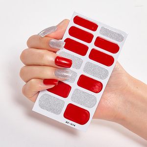 Nagelstickers Kerst Aankleden Effen Kleuren En Creatieve Kunst Sticker Set Nagels Decoratie Valse Tips Vrouwen Strips