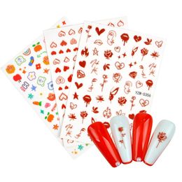 Nagelstickers stickers 3d hart liefde vlam zelf-kloppende schuifregelaar letters kunst decoraties sterren manicure accessoriestickers